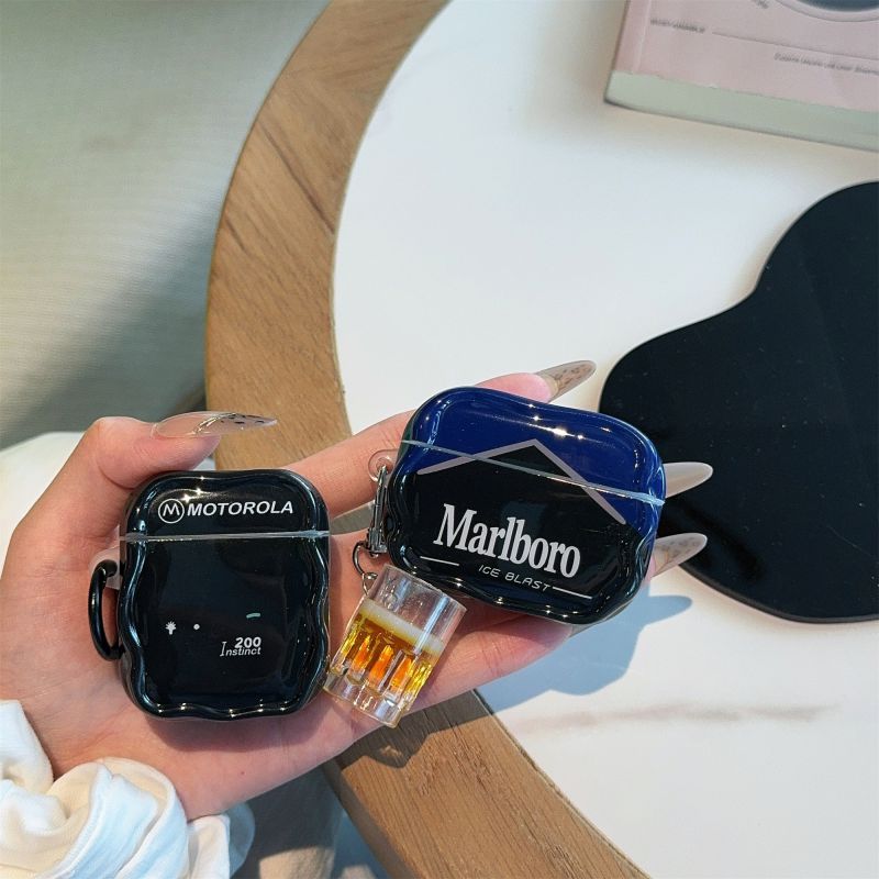 万宝路啤酒BB机适用苹果airpods4代蓝牙耳机壳Airpodspro2代无线蓝牙耳机套airpods1/2代Pro个性3代4代降噪款