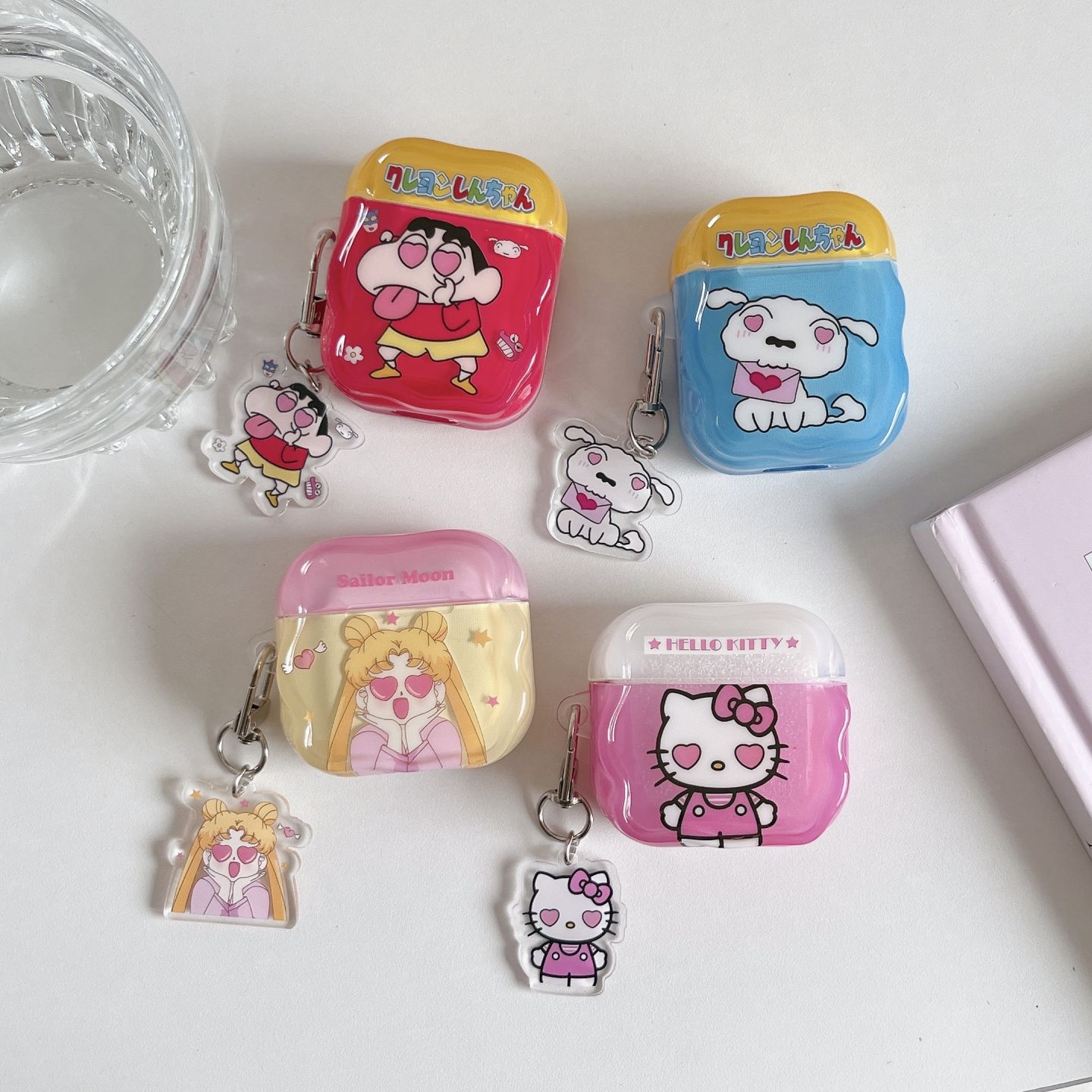 卡通搞怪小新小白美少女适用AirpodsPro3代耳机壳苹果4代降噪版保护套蓝牙无线airpods1/2/3软壳pro2新款pro3