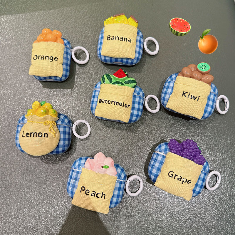 立体水果耳机壳适用Airpodspro2苹果无线蓝牙耳机壳airpods4降噪版新款AirPods1/2/3代耳机套创意防摔充电仓