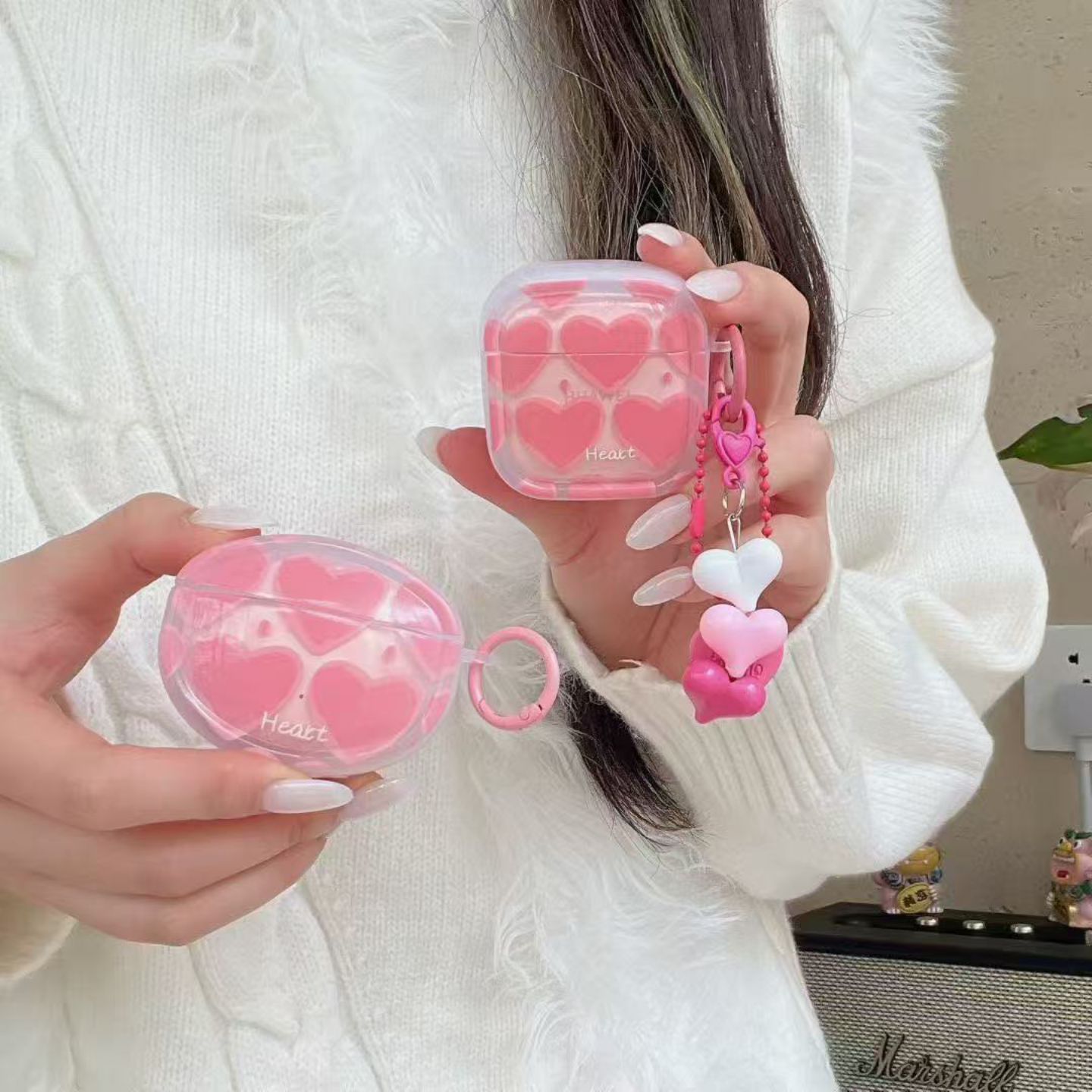 晕染爱心新pro5华为clip2耳机壳