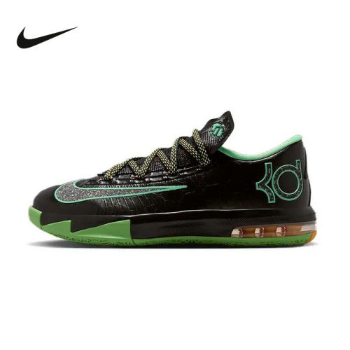 NIKE耐克男鞋KD6杜兰特6夜光黑绿运动鞋低帮实战篮球鞋IH3582-001