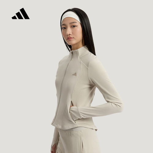 adidas阿迪达斯凉感运动休闲早春薄外套2026夏女修身夹克 KH2675