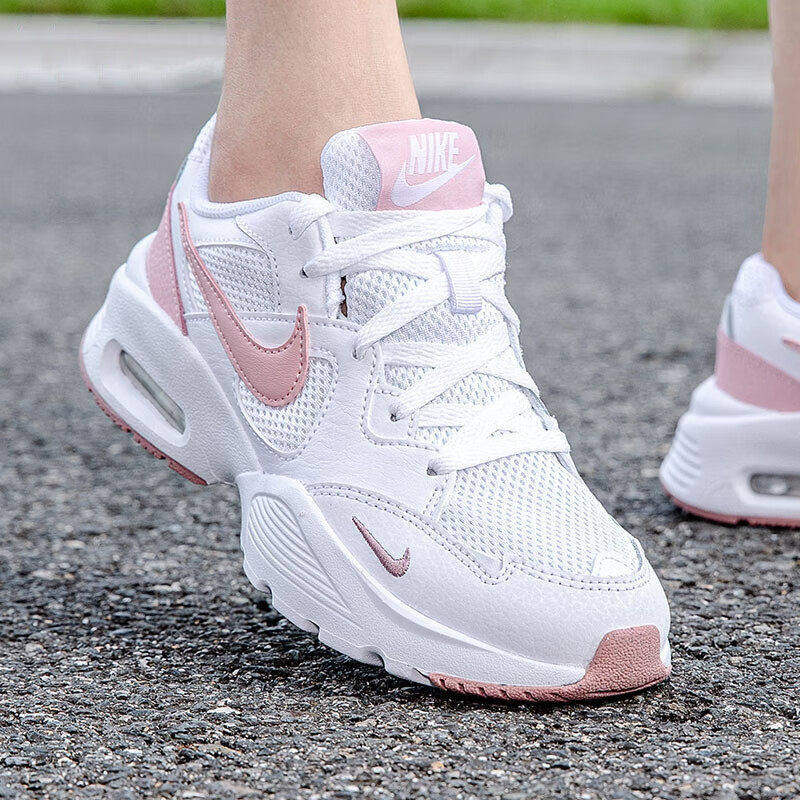 Nike女款AIR MAX气垫减震运动跑步鞋 白色网布透气CJ1671款 适合