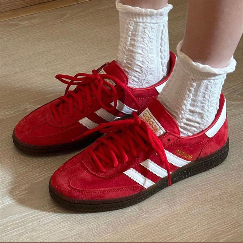 Adidas三叶草红色板鞋新