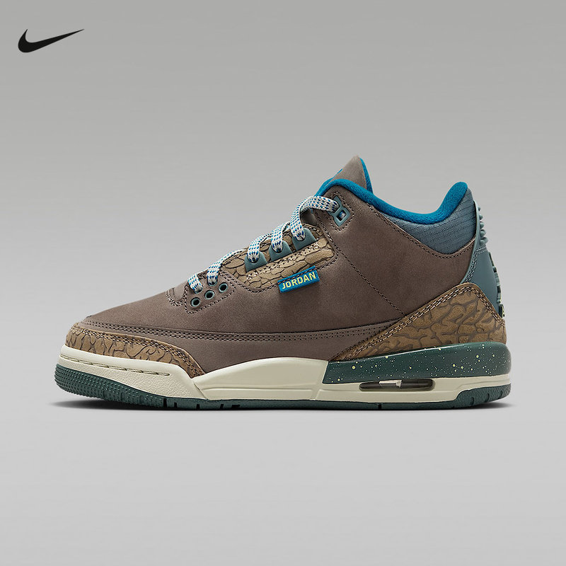 NIKE耐克大童鞋Air Jordan 3爆裂纹AJ3经典复刻运动鞋IB7066-001