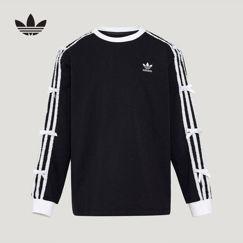 adidas阿迪达斯三叶草经典款棉质T恤2026春女大童长袖上衣 KW1