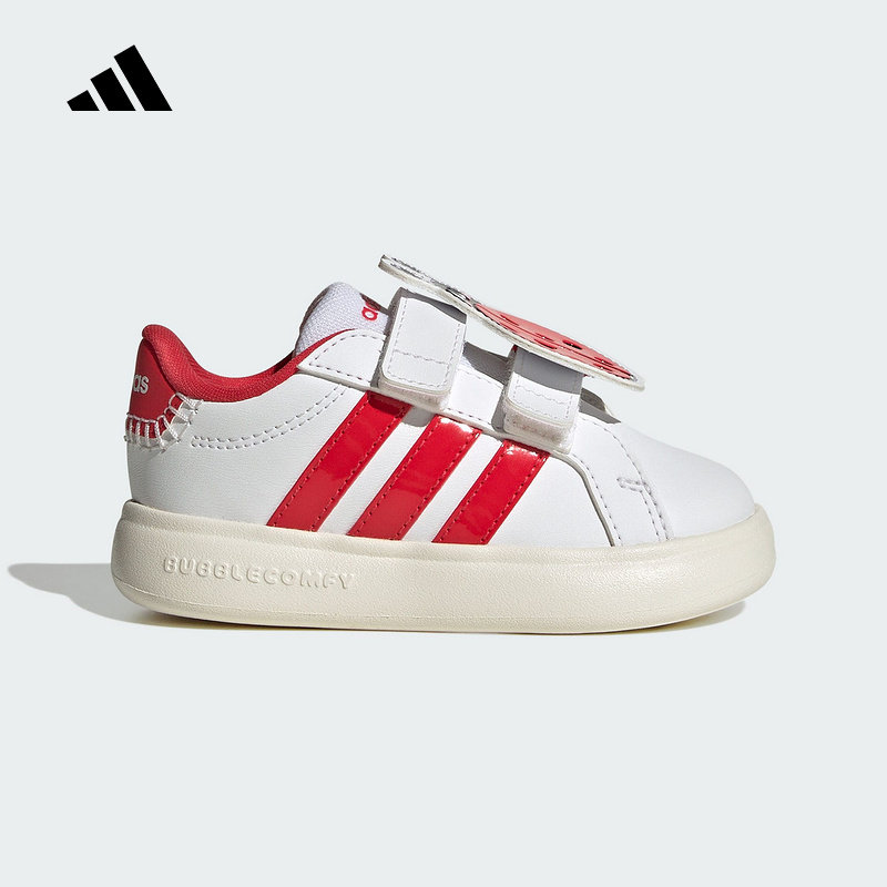 adidas阿迪达斯男女婴童新年款魔术贴小白鞋COURT 3.0板鞋KJ8652