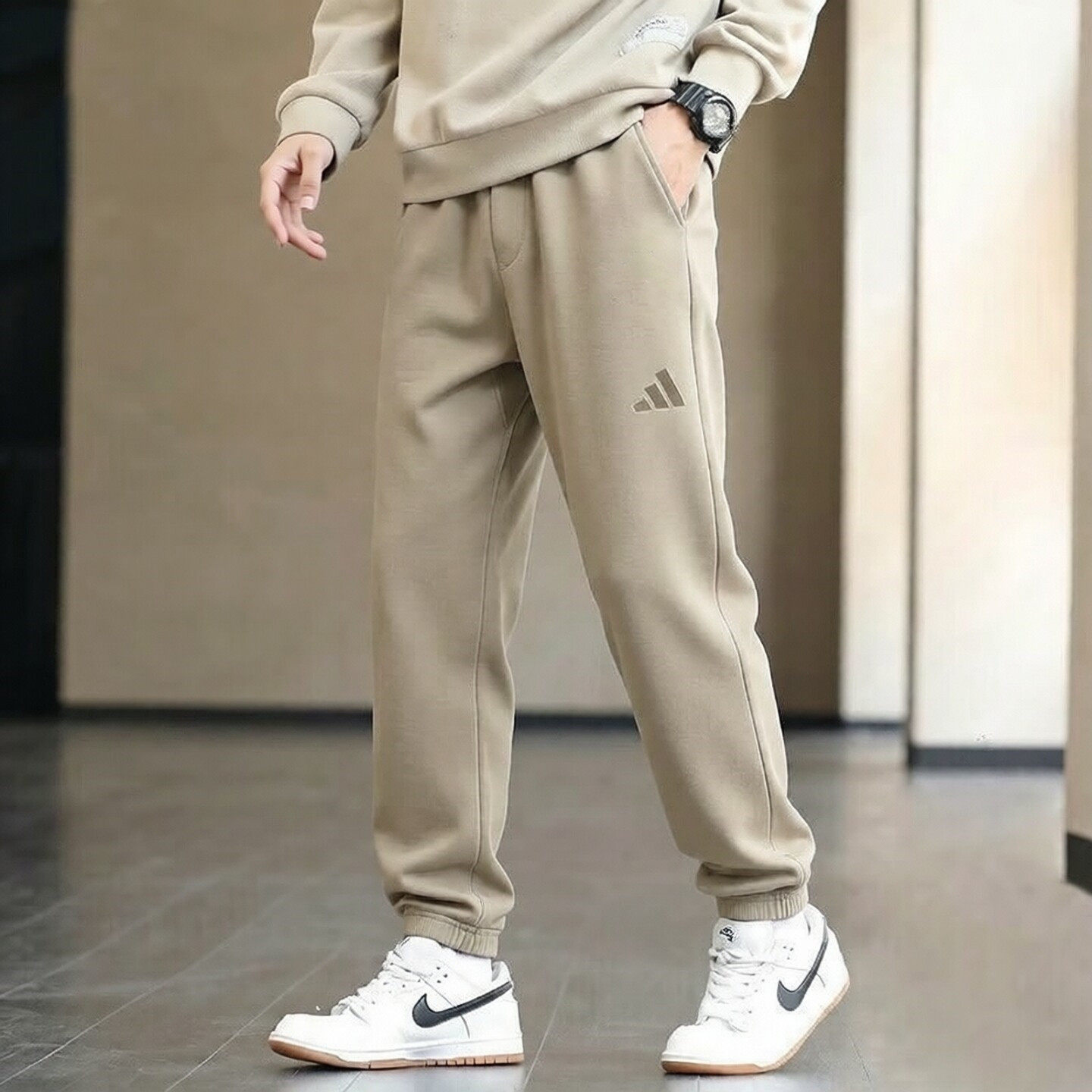 阿迪达斯收口运动裤男裤新款休闲裤针织宽松卫裤小脚裤简约长裤