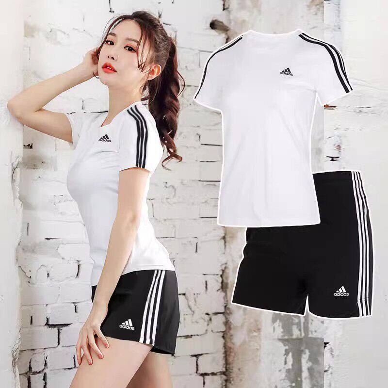 Adidas运动套装女夏季新