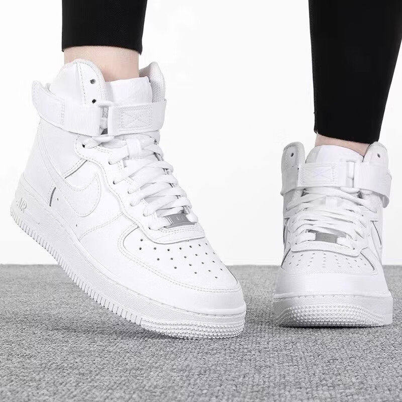Nike耐克白色空军一号高筒板鞋女软底气垫运动鞋防滑休闲鞋DH2943