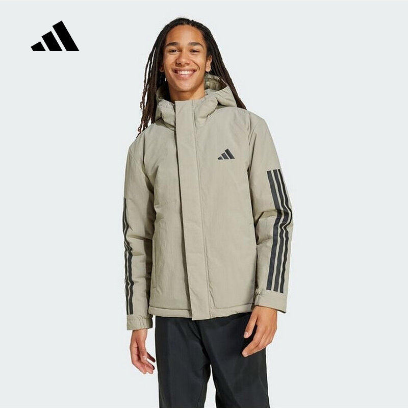adidas阿迪达斯秋新款运动休闲保暖上衣夹克外套男短棉服 JY83