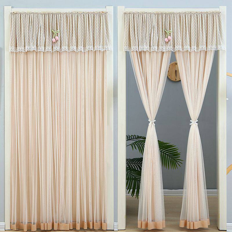 免打孔蕾丝门帘隔断防蚊纱帘