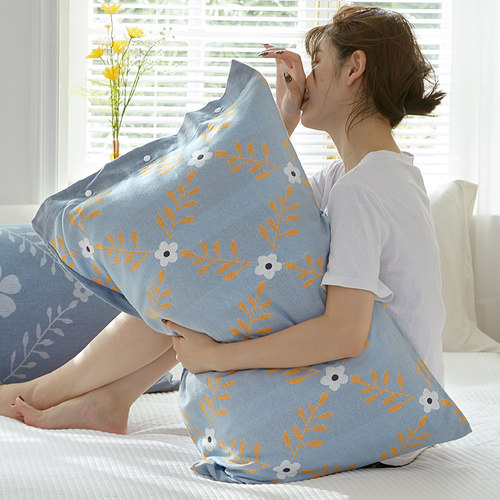 棉枕套美蜗吸汗纯棉纱布枕套柔软