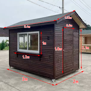 防腐木房子移动景区售货亭可移动组装小木屋定制户外岗亭木设备室