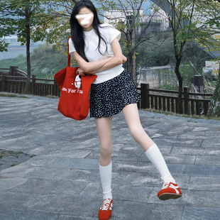 白色小腿袜子女夏薄款 堆堆袜ins芭蕾风长筒袜夏天长袜配裙子女生