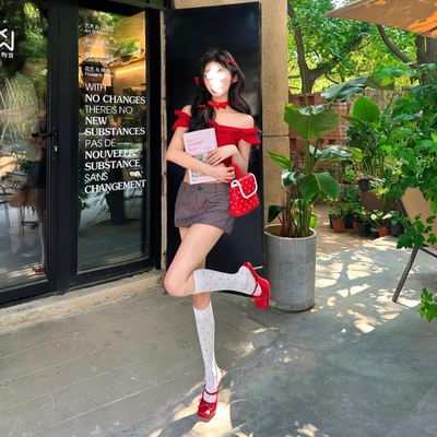 白色小腿袜女夏薄款波点袜子芭蕾