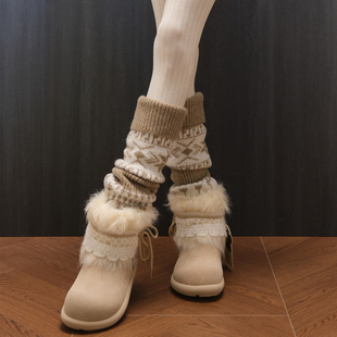 袜套堆堆袜子女款秋冬保暖腿套长筒袜冬加厚袜子雪地靴袜子长袜女