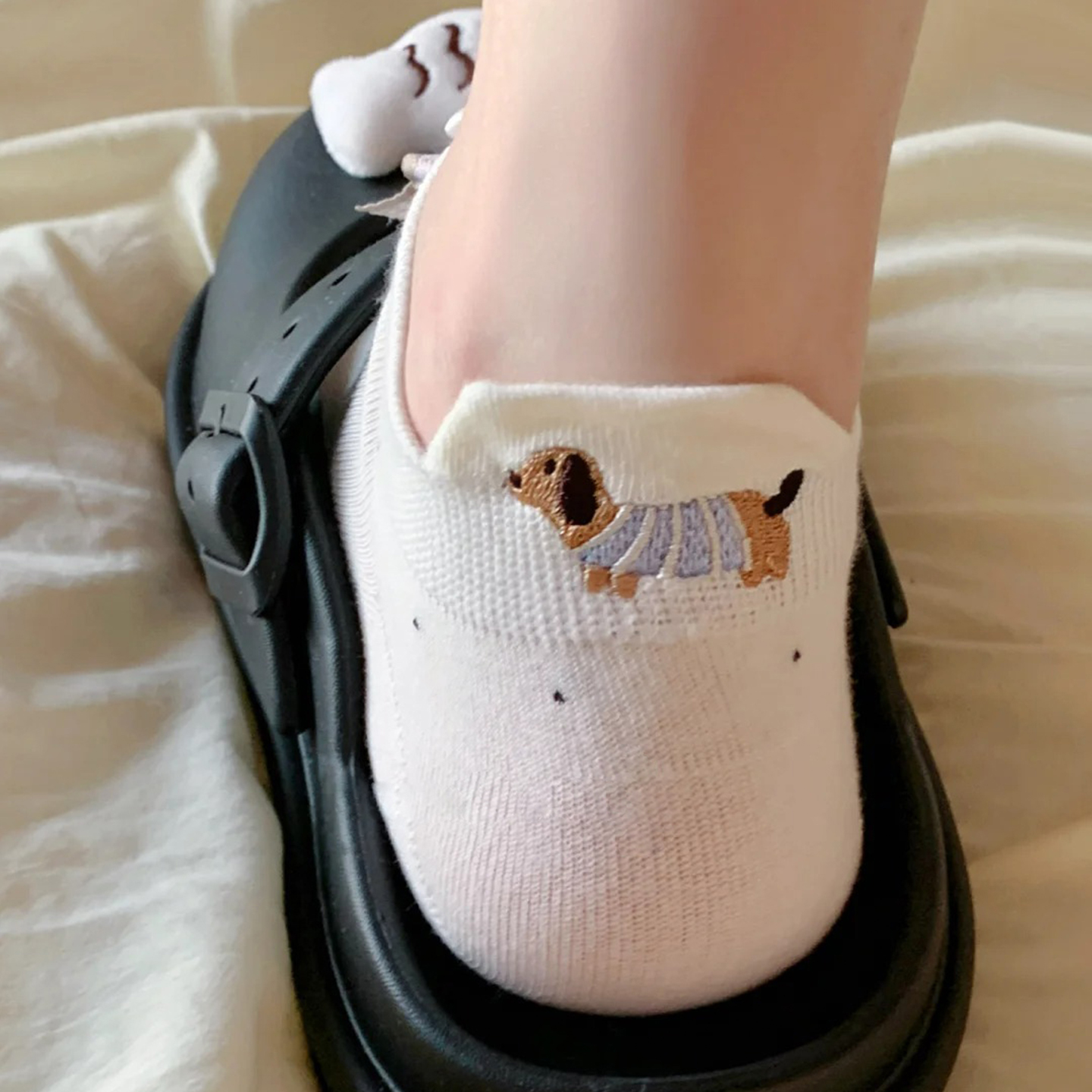 可爱袜子女夏薄款白色短袜女短筒