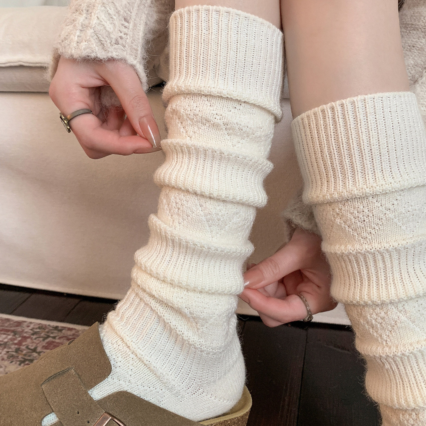 白色小腿袜冬加厚灰色袜子女秋冬长筒袜配靴子厚袜子保暖冬季长袜,女士内衣/男士内衣/家居服,长筒袜,淘宝优惠券,粉丝福利购,淘宝优惠卷