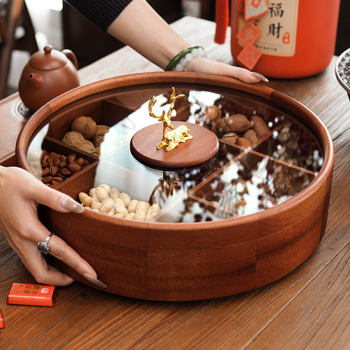 实木果盘干果果盒2025新年