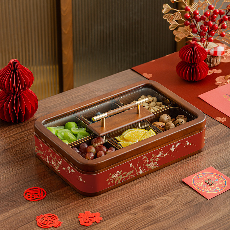 2025新年糖果摆盘新中式实木果盘果盒干果水果盘客厅茶几零食托盘,家居饰品,果盘/果篓,淘宝优惠券,粉丝福利购,淘宝优惠卷