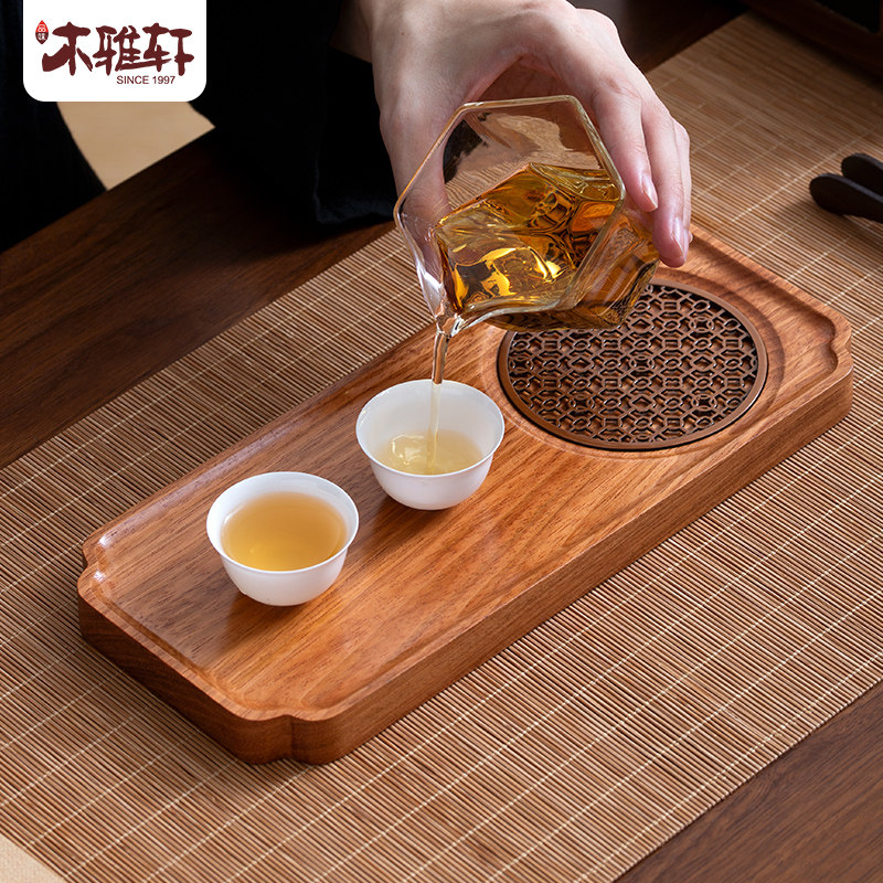 花梨木茶托盘干泡盘茶盘小型一人图片