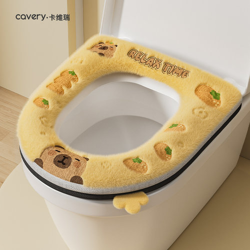 马桶垫卡通冬季毛绒加厚保暖新款