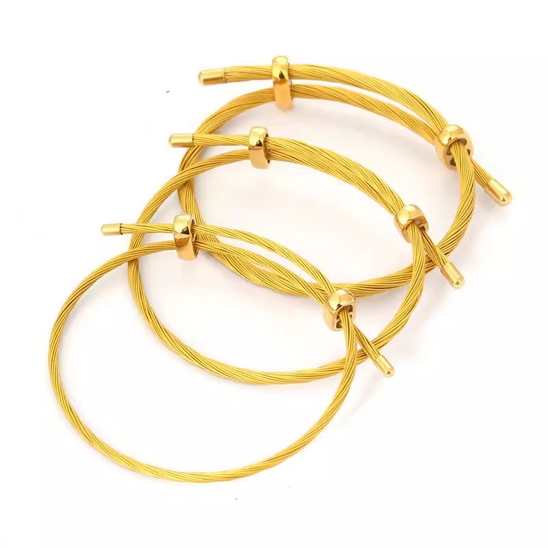 周家同款金丝手绳穿黄金可调节