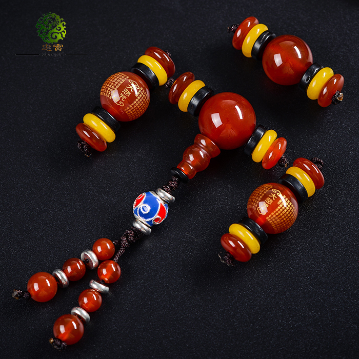 红玛瑙菩提子配饰套餐三通佛头
