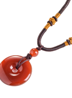 冰种红玛瑙平安扣情侣礼物护身符