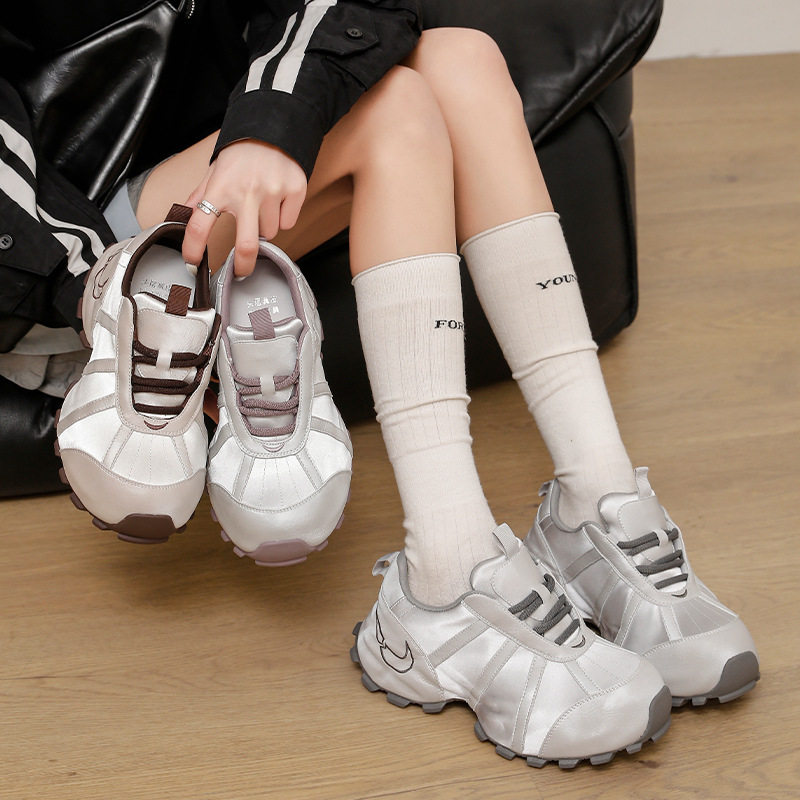 老爹鞋女2026春季新款浅色炸街运动鞋小众设计增高橡胶阿甘鞋女,女鞋,浅口单鞋,淘宝优惠券,粉丝福利购,淘宝优惠卷