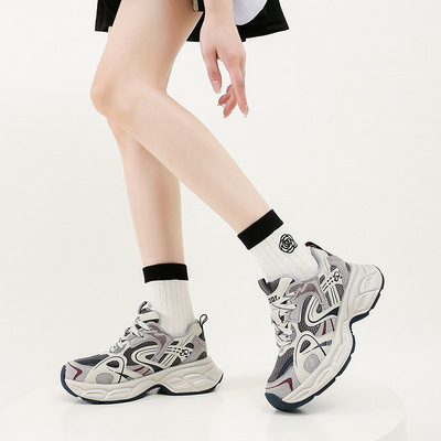 春季新款老爹鞋女轻便软底小个子