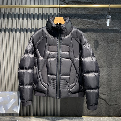 2025秋冬季新款潮流短款羽绒服男黑色立领拉链保暖加厚外套冬装