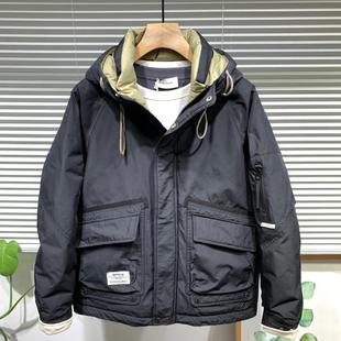 男士羽绒服短款2025年新款冬季保暖连帽时尚潮流百搭冬装上衣外套