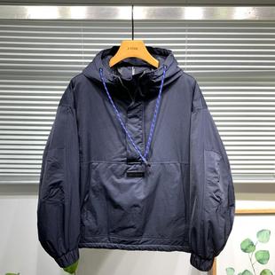 加厚连帽羽绒服男士冬季2025宽松休闲半拉链套头工装保暖冬款外套