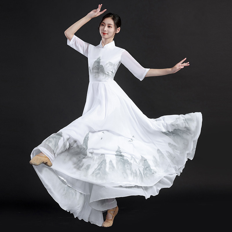 古典开场舞大裙摆舞蹈服女现代舞民族服装/舞台装