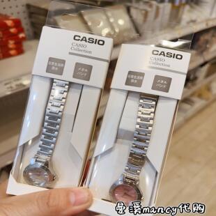 日本本土现货 卡西欧CASIO钢带手表女碎冰蓝冰粉时尚石英学生白领