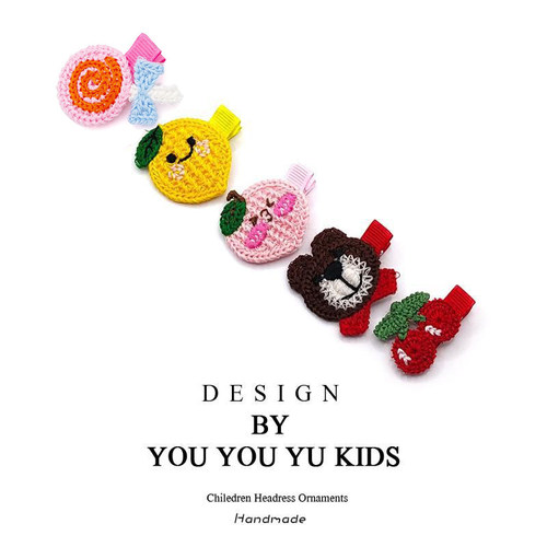 韩系卡通小熊发夹可爱针织小动物发卡头饰网红甜美刘海汗毛夹发饰