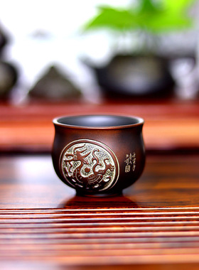 纯手工杯子60ml到80ml钦州广西坭兴陶手工杯主人杯精品杯