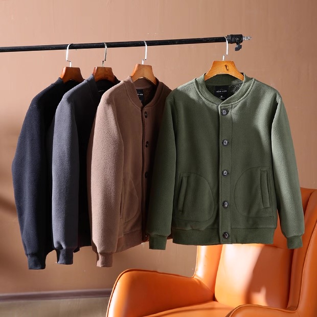 美式复古秋冬MA1飞行员夹克棒球领加绒保暖圆领日系男休闲外套