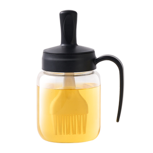 油刷油瓶一体带玻璃油壶家用耐高温食品级厨房烙饼电饼铛硅胶刷子