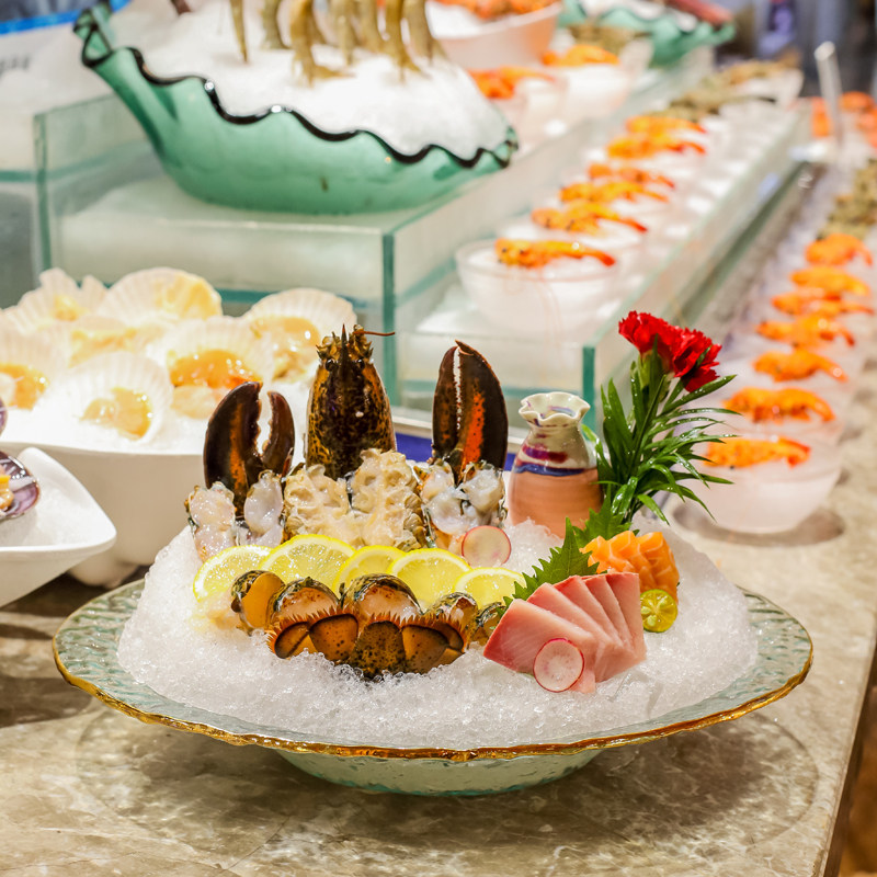 描金厚麻点玻璃酒店宴会自助餐盘摆盘拼盘果盘海鲜寿司凉菜盘