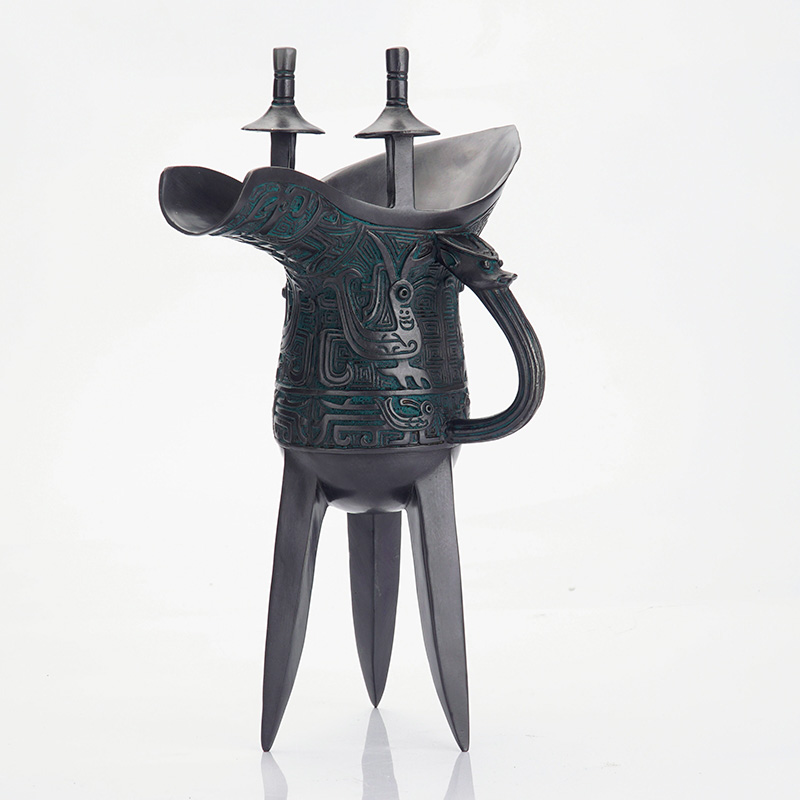 铜爵杯酒樽摆件工艺品仿古青铜器龙爵杯凤爵杯装饰摆件结婚礼品