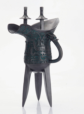 铜爵杯酒樽摆件工艺品仿古青铜器龙爵杯凤爵杯装饰摆件结婚礼品