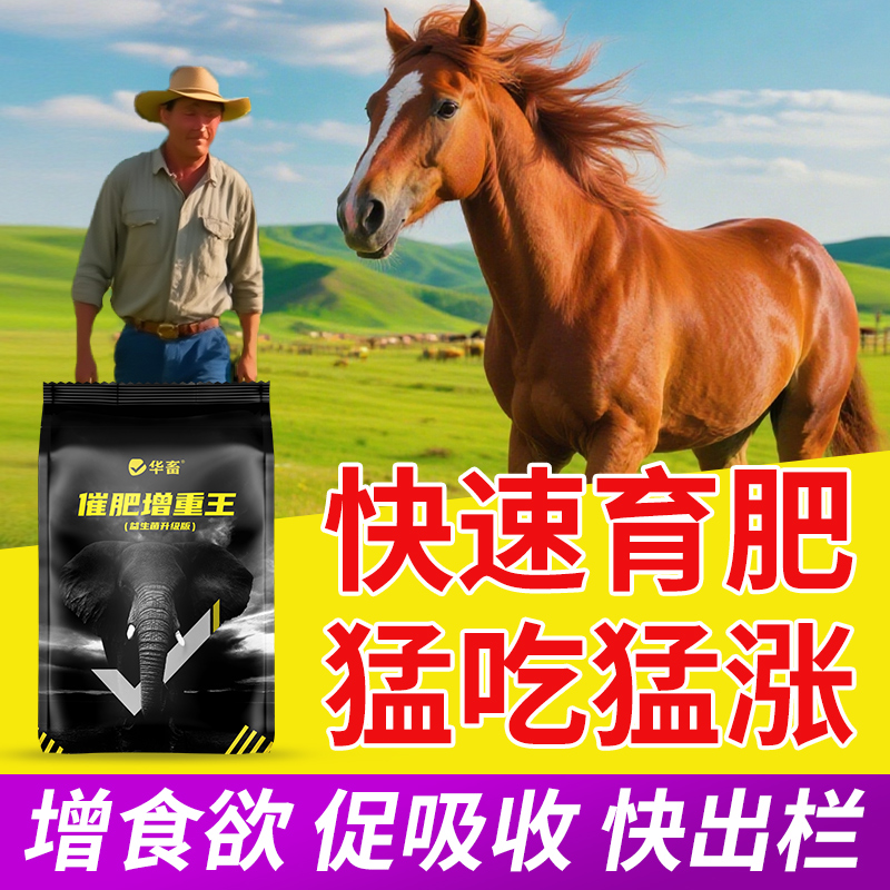华畜马用驴用催肥增重王兽用催肥猛增肥益生菌催长素饲料添加剂DB