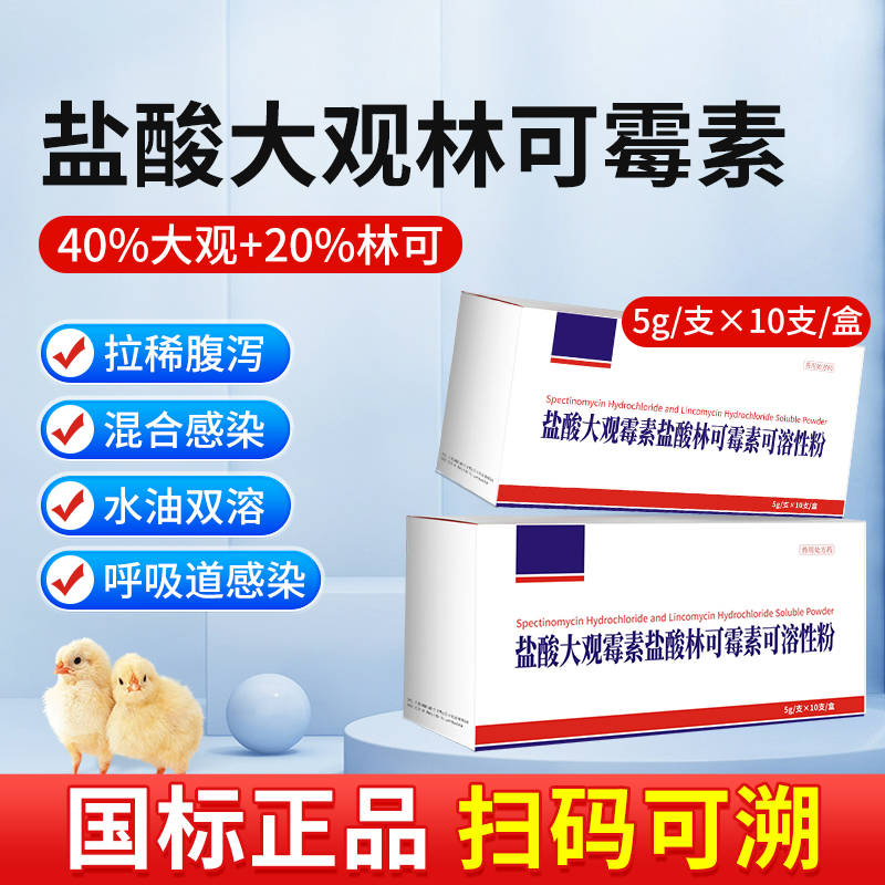 华畜利高霉素盐酸大观林可霉素注射兽用支原体肠炎呼吸道咳喘消炎