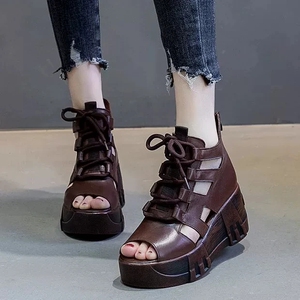 高跟软皮民族风罗马轻便女鞋