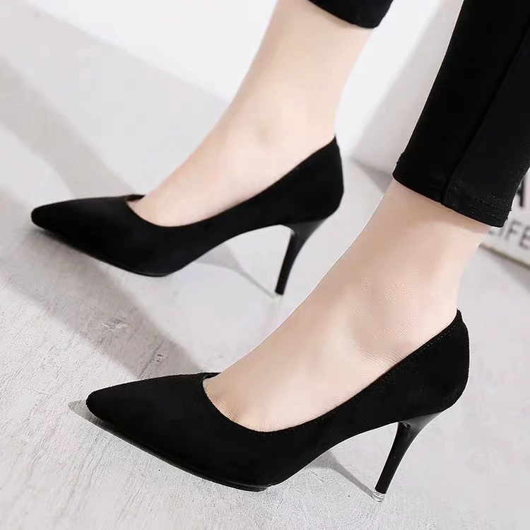 高跟鞋女2025新款尖头细跟韩版四季浅口百塔职业工作上班高跟女鞋
