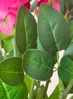 客厅装饰摆件玫红色玫瑰花仿真花绢花家居装饰花束玄关装饰摆件花