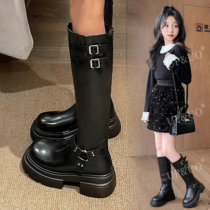 机车靴女童秋冬季公主韩版长靴子